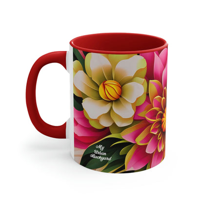 Vibrant Flowers, Ceramic Mug - Perfect for Coffee, Tea, and More!