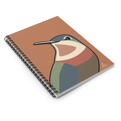 Hummingbird on Terra Cotta, Spiral Notebook Journal - Write in Style