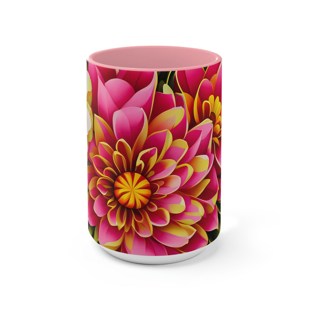 Vibrant Flowers, Ceramic Mug - Perfect for Coffee, Tea, and More!