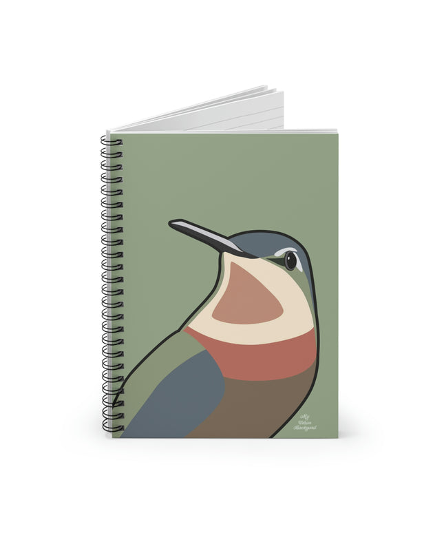 Hummingbird on Sage Green, Spiral Notebook Journal - Write in Style