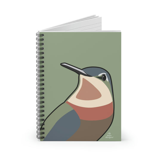 Hummingbird on Sage Green, Spiral Notebook Journal - Write in Style