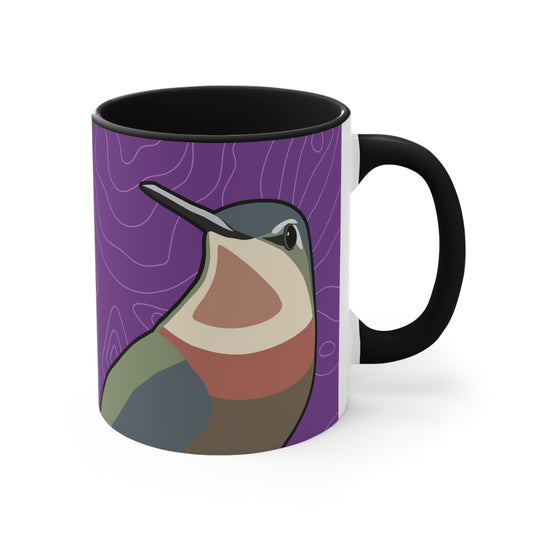 Hummingbirds on Wildflower Purple, Ceramic Mug - Perfect for Coffee, Tea, and More!