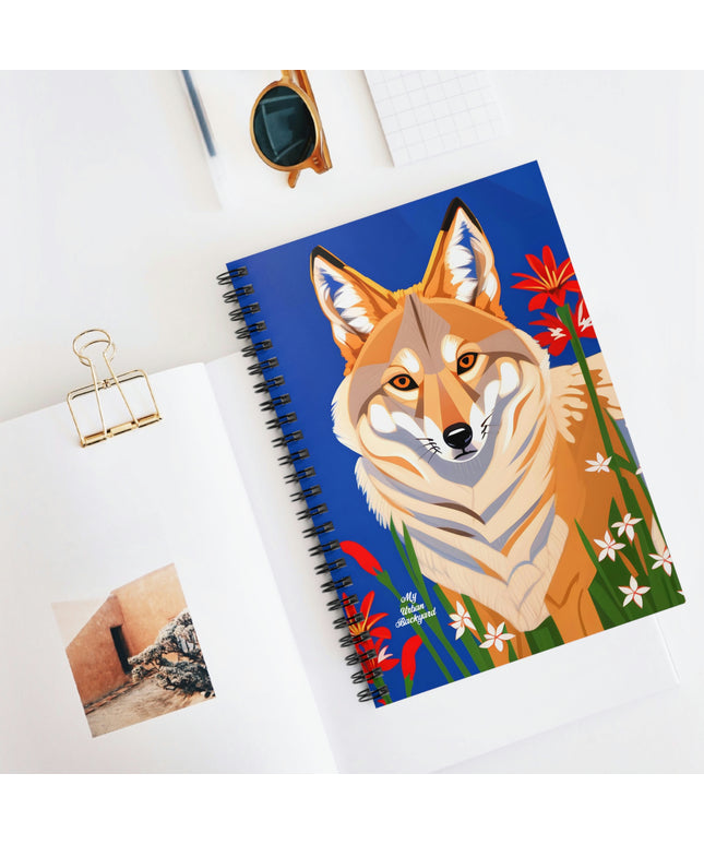Coyote and Red Flowers, Spiral Notebook Journal - Write in Style
