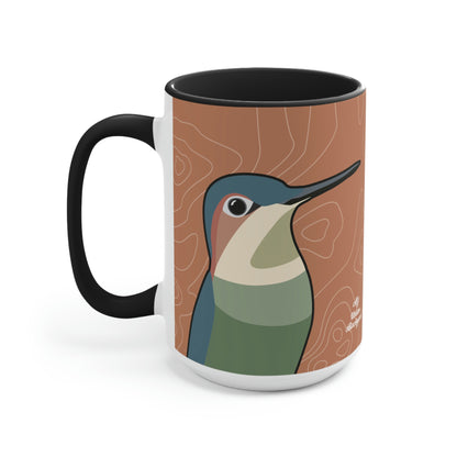 Hummingbirds on Terra Cotta, Ceramic Mug - Perfect for Coffee, Tea, and More!