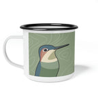 Hummingbirds on Sage Green, Enamel Camping Mug