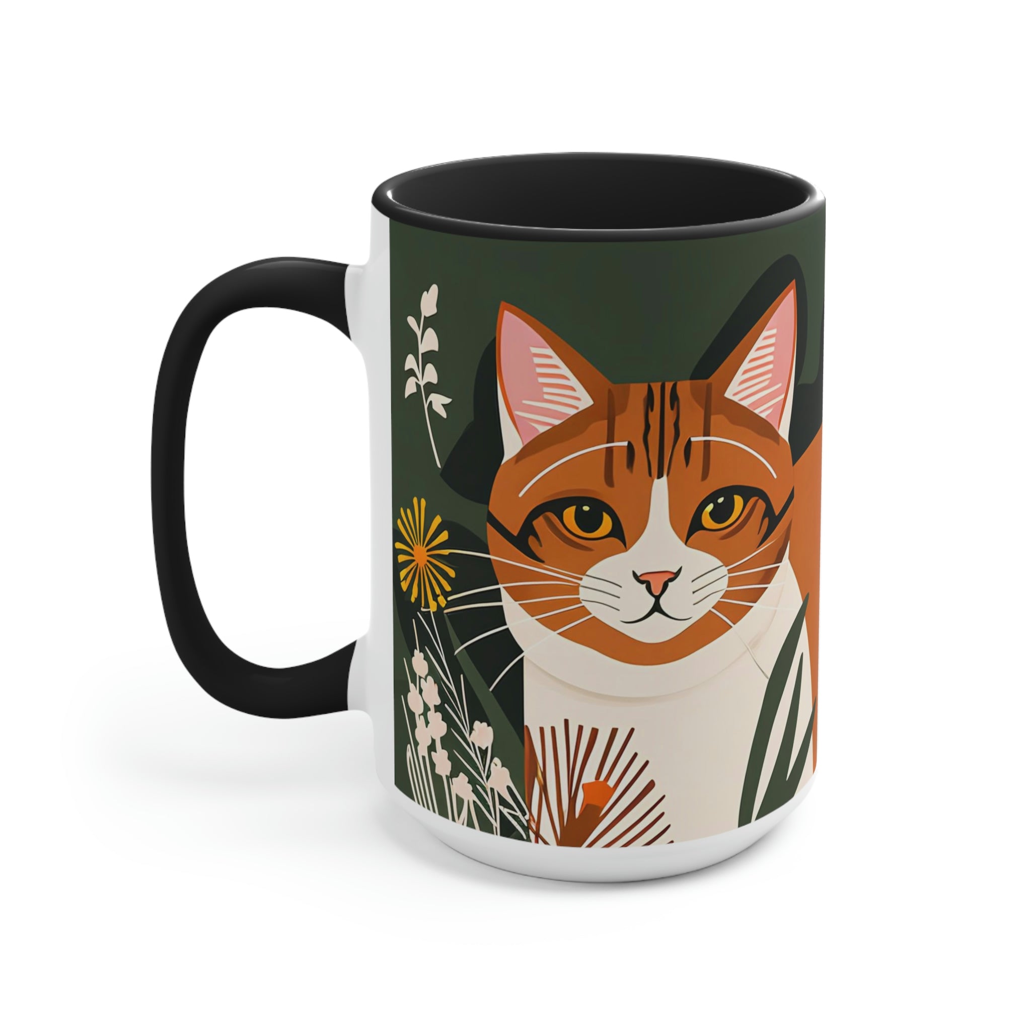 Two Orange and White Cats, Ceramic Coffee Mug