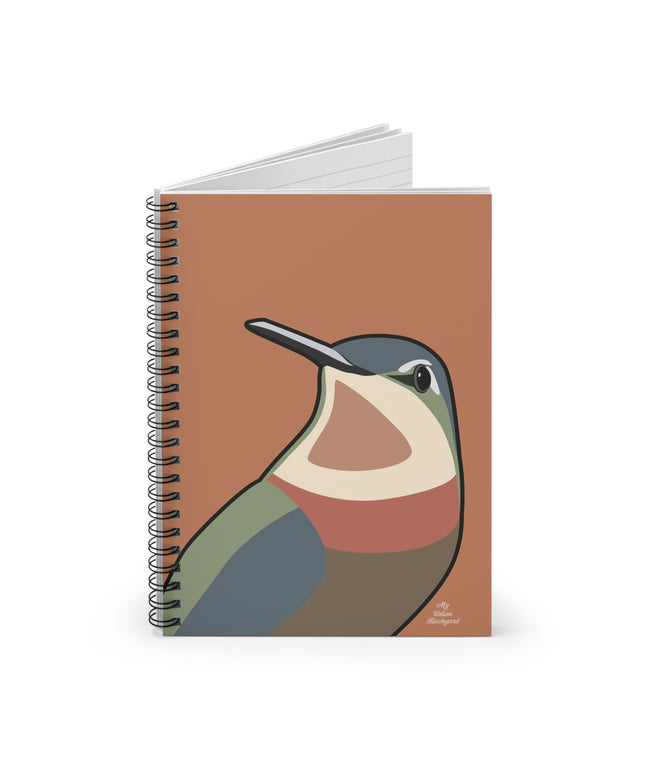 Hummingbird on Terra Cotta, Spiral Notebook Journal - Write in Style