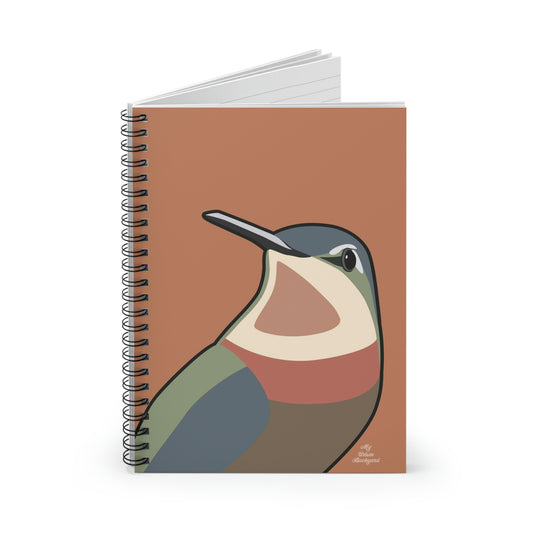 Hummingbird on Terra Cotta, Spiral Notebook Journal - Write in Style