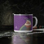 Hummingbirds on Wildflower Purple, Enamel Camping Mug