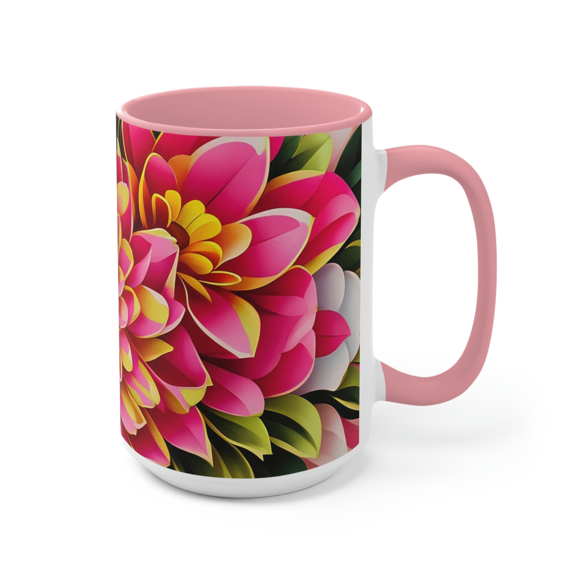 Vibrant Flowers, Ceramic Mug - Perfect for Coffee, Tea, and More!