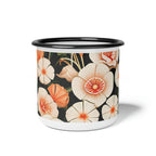 Art Deco Flowers, Enamel Camping Mug