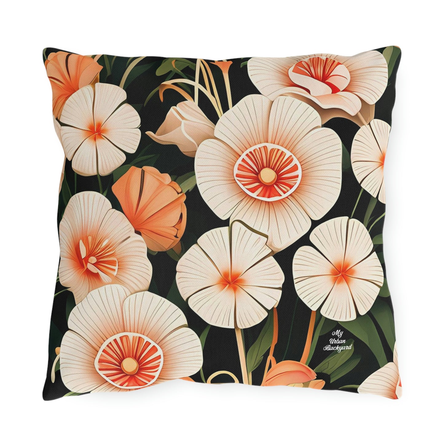 Art Deco Flowers, Versatile Throw Pillow - Home or Office Decor