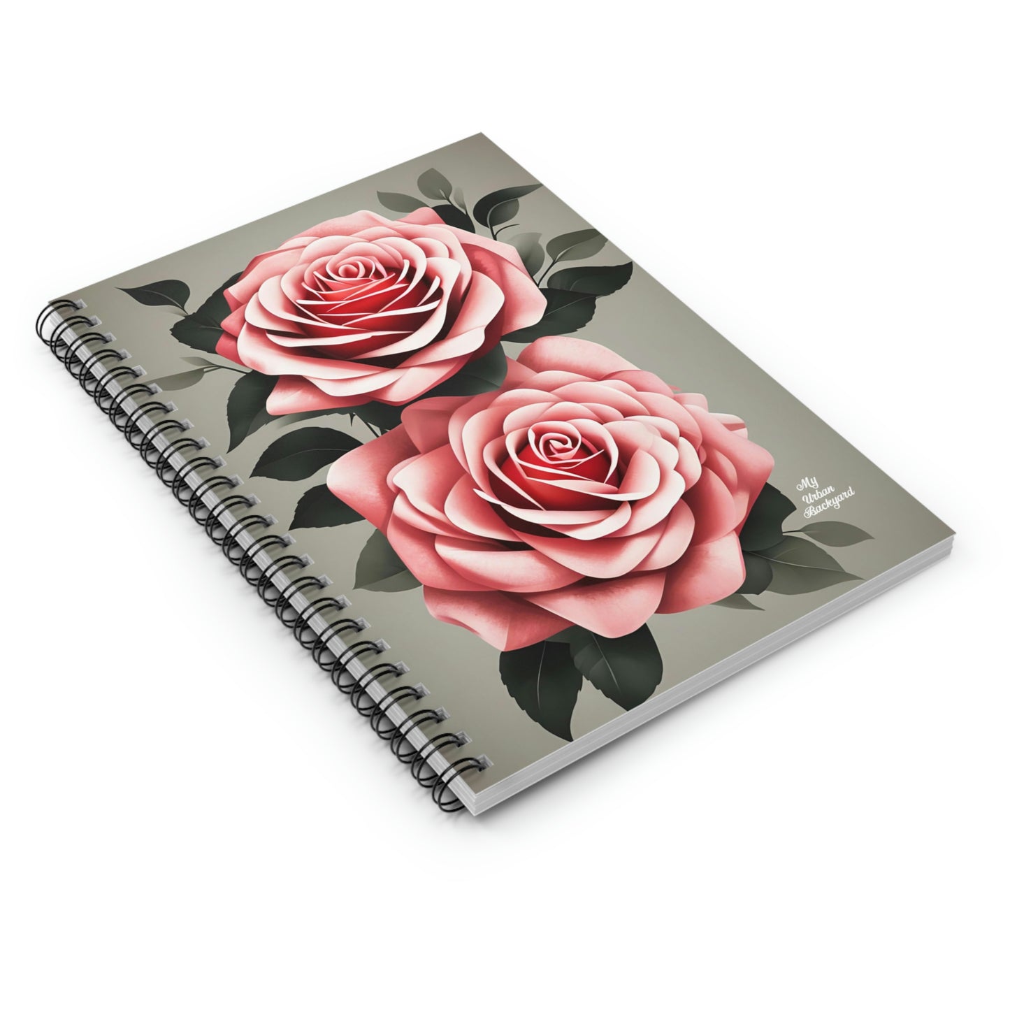 Pink Rose Flowers, Spiral Notebook Journal - Write in Style