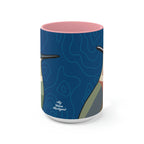 Hummingbirds on Classic Blue, Ceramic Coffee Mug