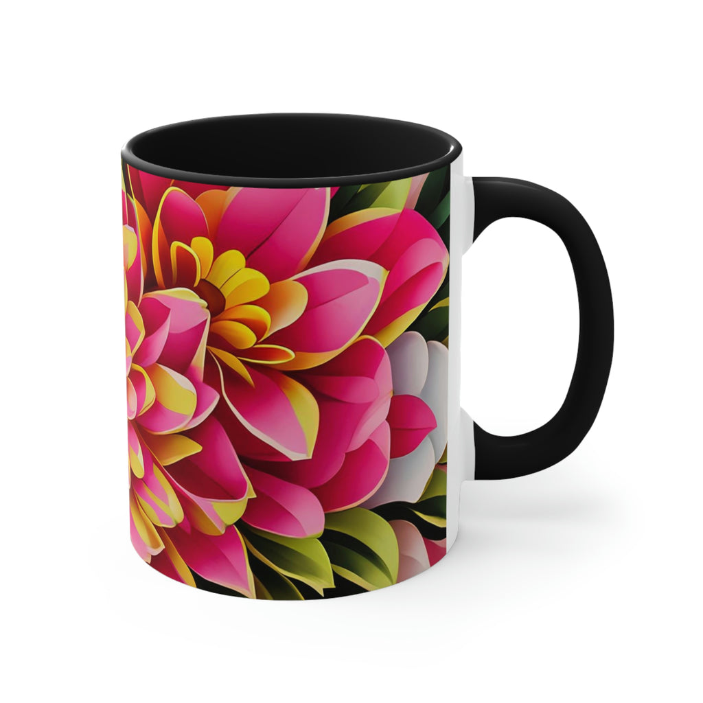 Vibrant Flowers, Ceramic Mug - Perfect for Coffee, Tea, and More!