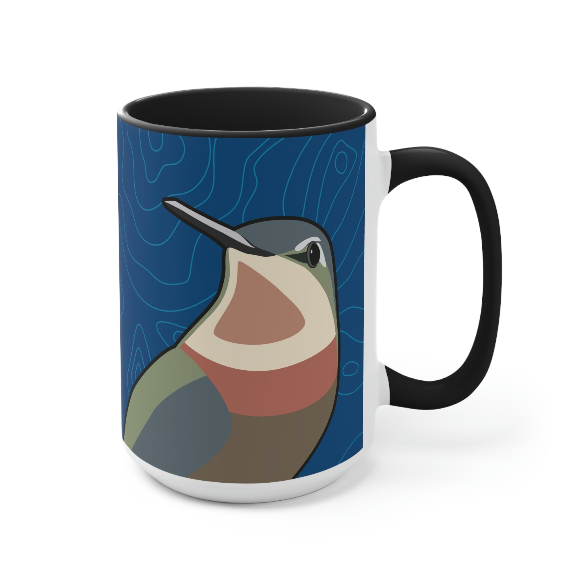 Hummingbirds on Classic Blue, Ceramic Coffee Mug