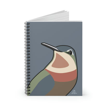 Hummingbird on Slate Gray, Spiral Notebook Journal - Write in Style