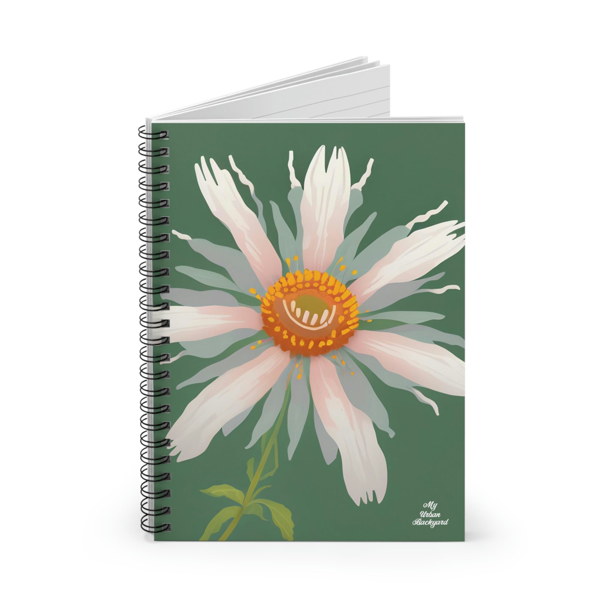 Large White Flower, Spiral Notebook Journal - Write in Style