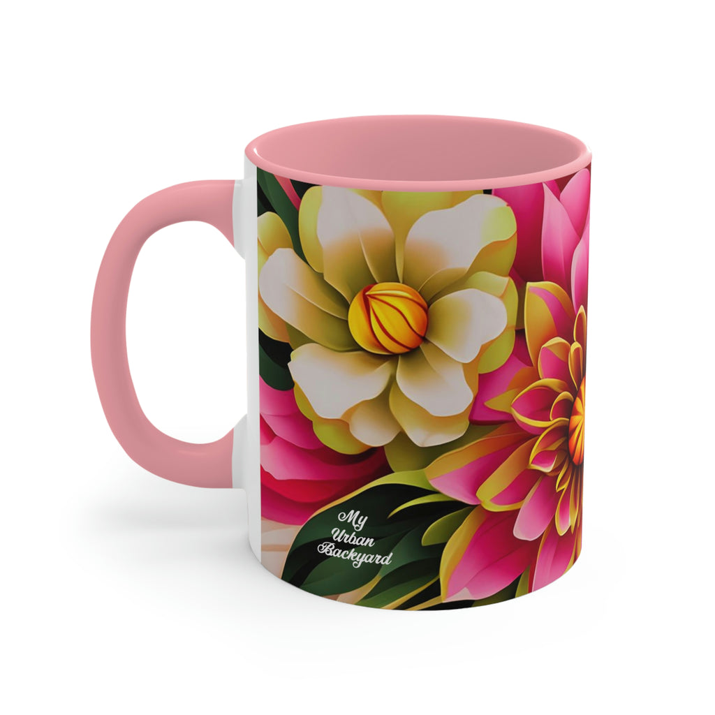 Vibrant Flowers, Ceramic Mug - Perfect for Coffee, Tea, and More!