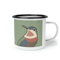 Hummingbirds on Sage Green, Enamel Camping Mug