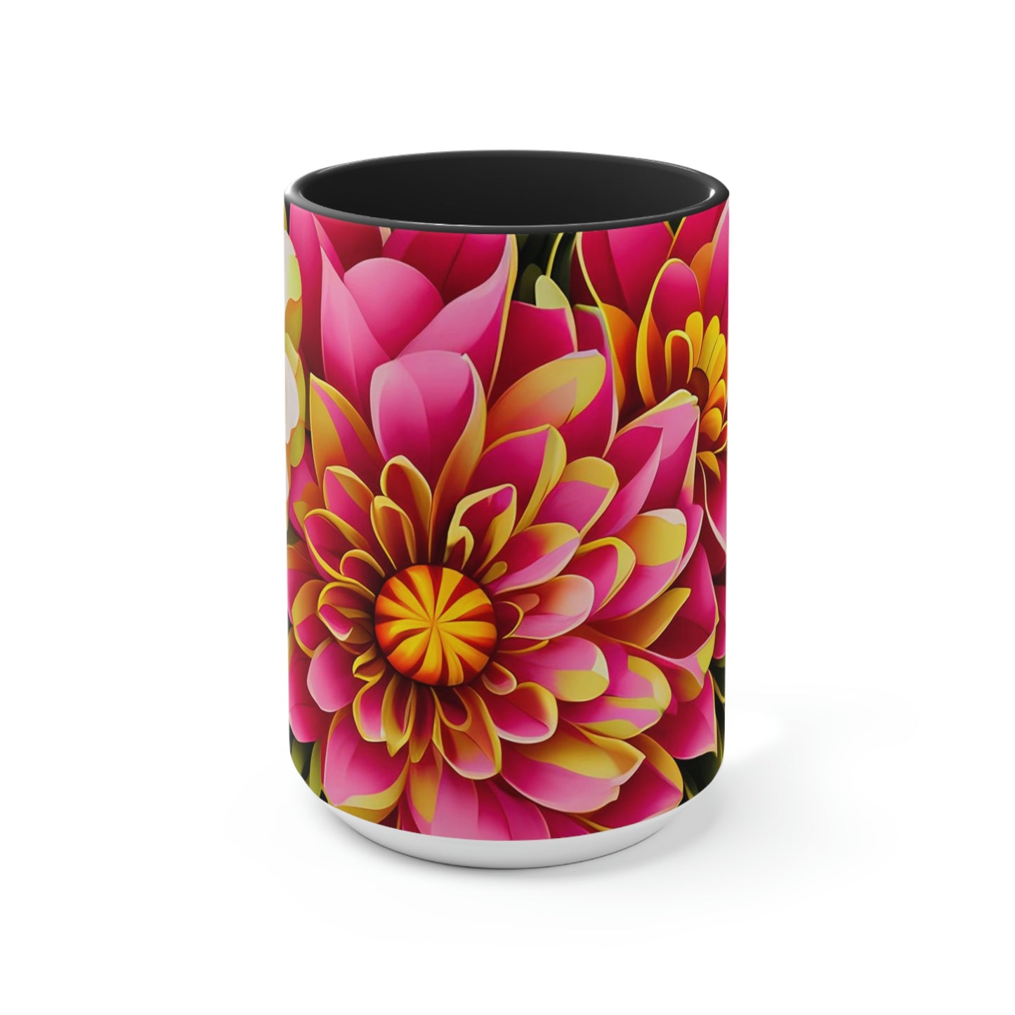 Vibrant Flowers, Ceramic Mug - Perfect for Coffee, Tea, and More!