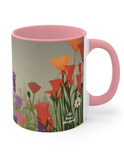 Cat with Wildflowers, Ceramic Mug - Perfect for Coffee, Tea, and More!