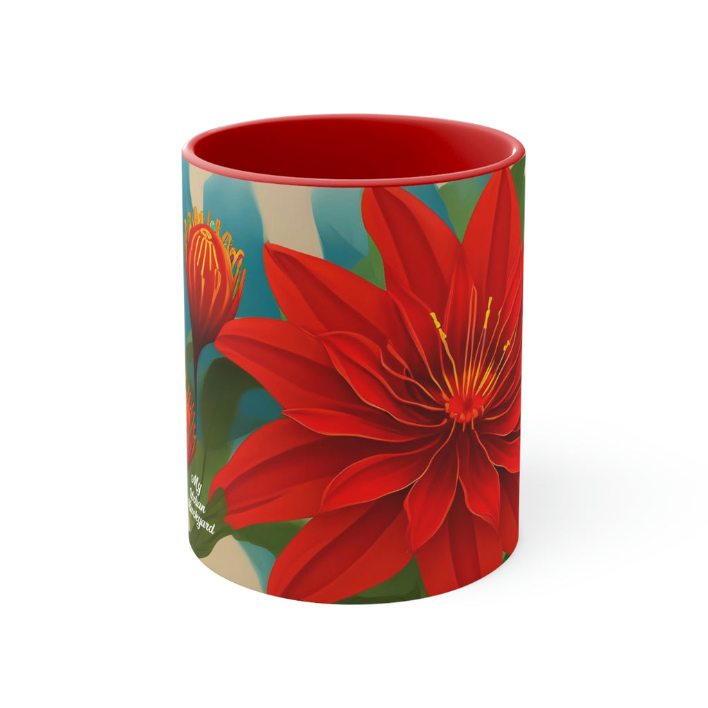 Red Flower, Ceramic Mug - Perfect for Coffee, Tea, and More!