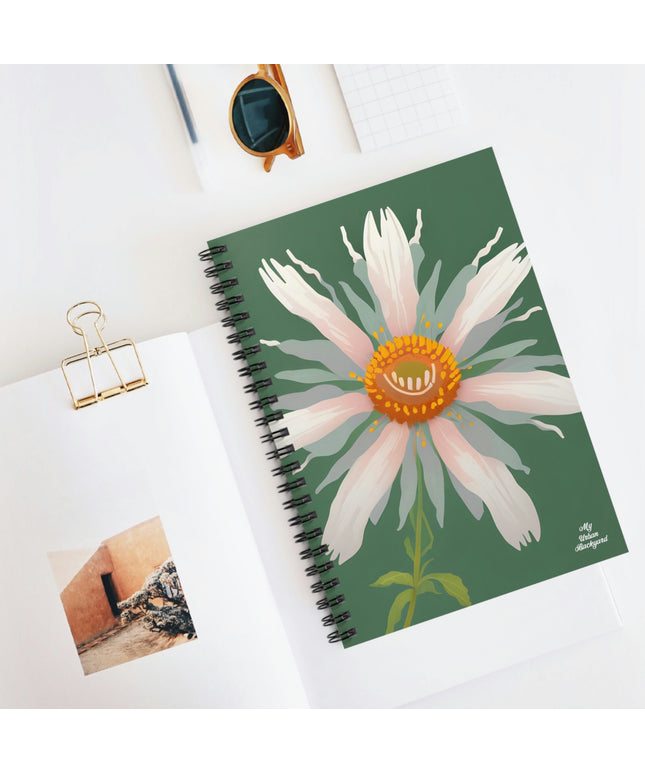 Large White Flower, Spiral Notebook Journal - Write in Style