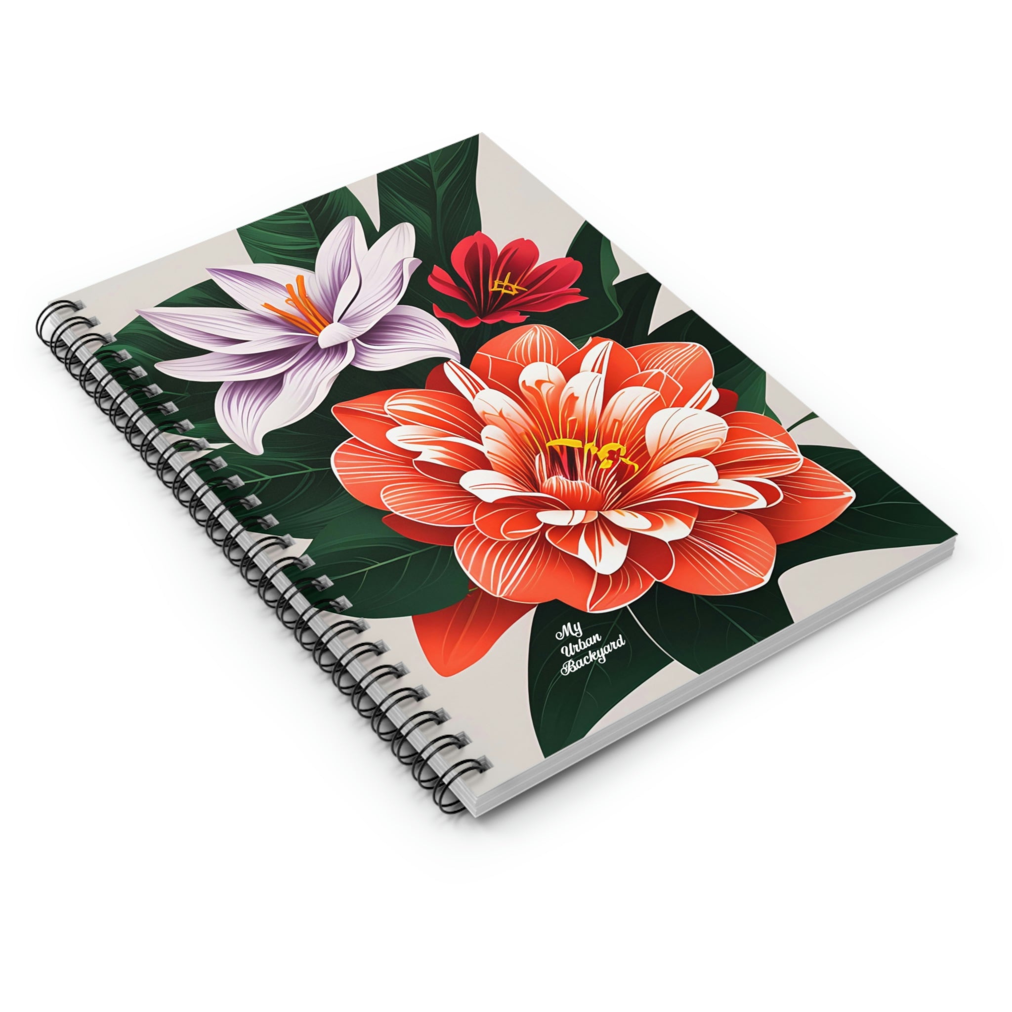 Three Flowers, Spiral Notebook Journal - Write in Style