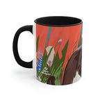 Cat with Wildflowers, Ceramic Coffee Mug