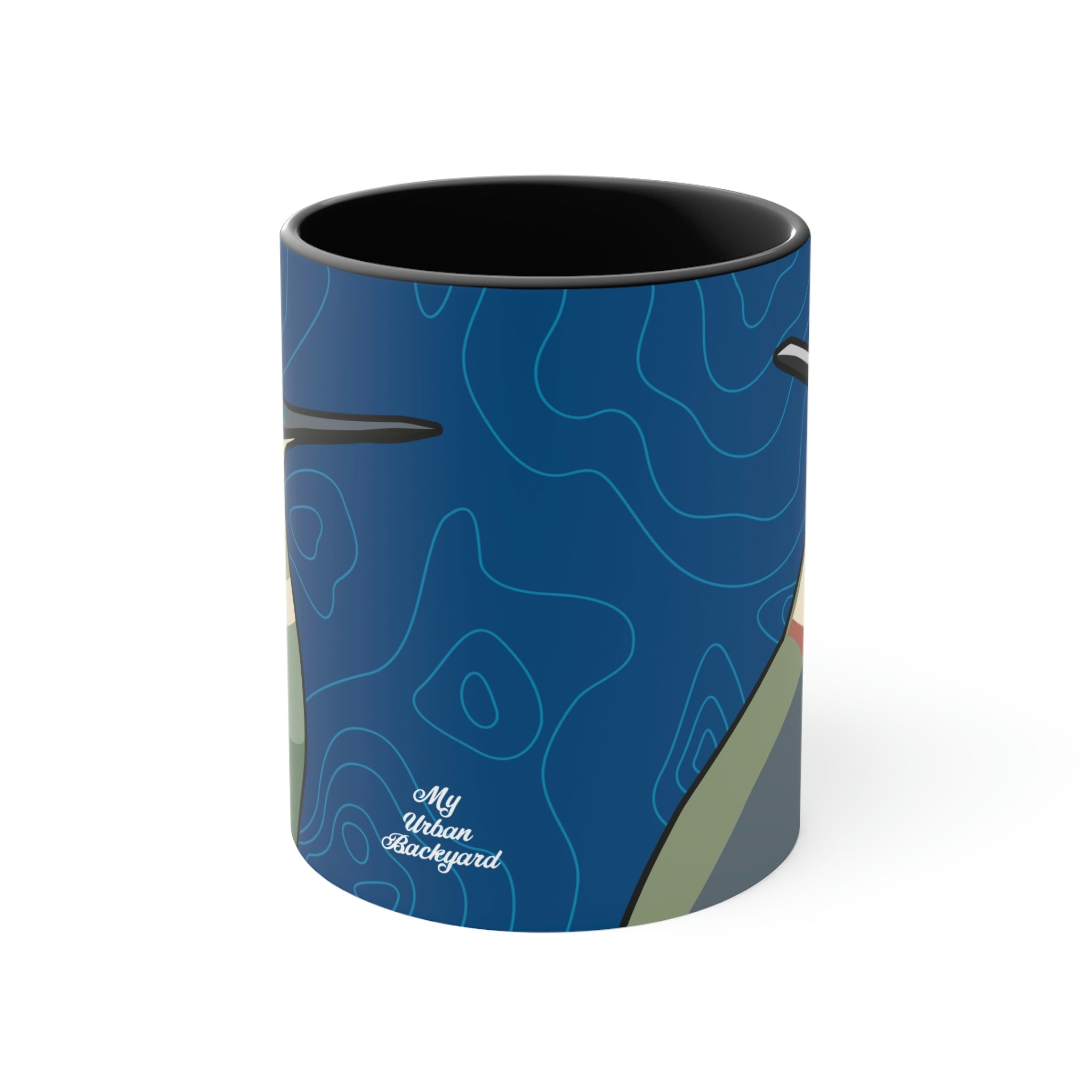 Hummingbirds on Classic Blue, Ceramic Coffee Mug