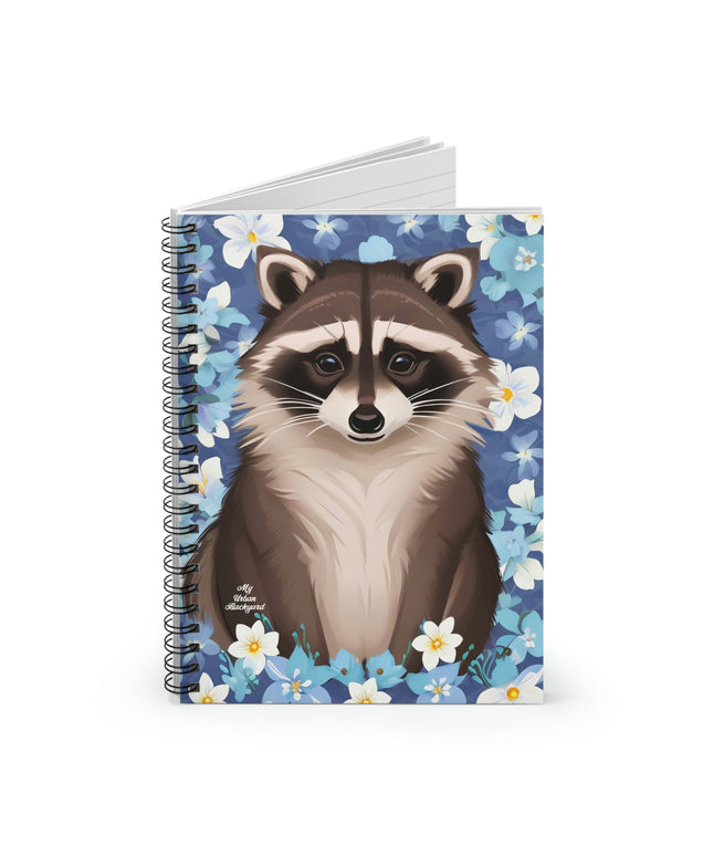 Raccoon and Flowers, Spiral Notebook Journal - Write in Style