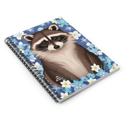 Raccoon and Flowers, Spiral Notebook Journal - Write in Style