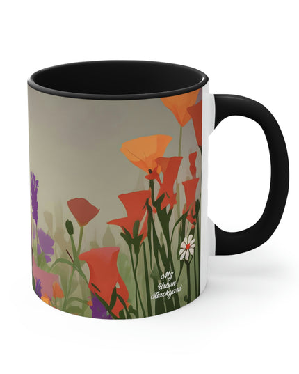 Cat with Wildflowers, Ceramic Mug - Perfect for Coffee, Tea, and More!