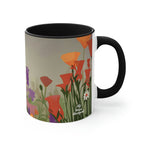 Cat with Wildflowers, Ceramic Coffee Mug
