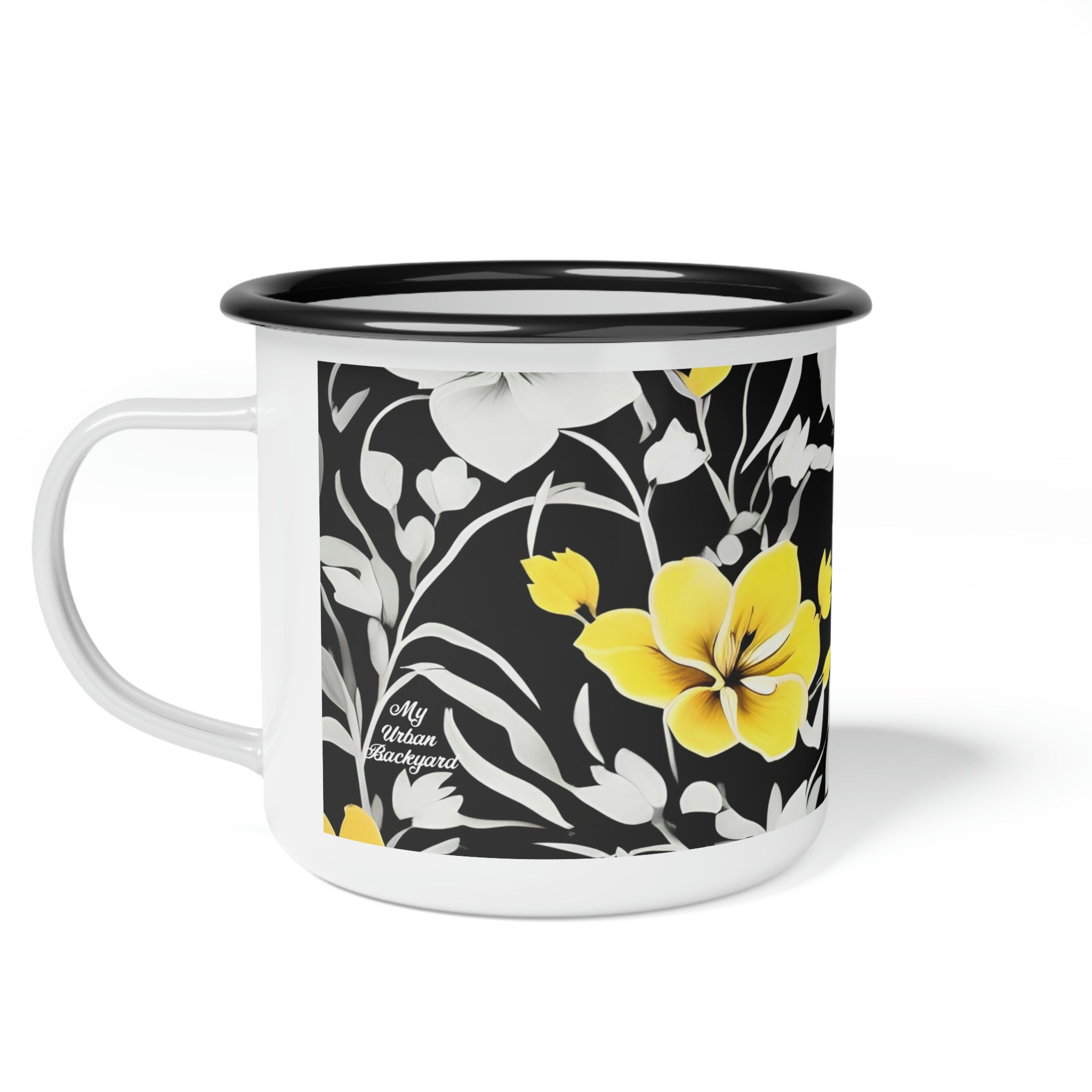 Yellow Flowers, Enamel Camping Mug