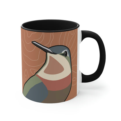 Hummingbirds on Terra Cotta, Ceramic Mug - Perfect for Coffee, Tea, and More!