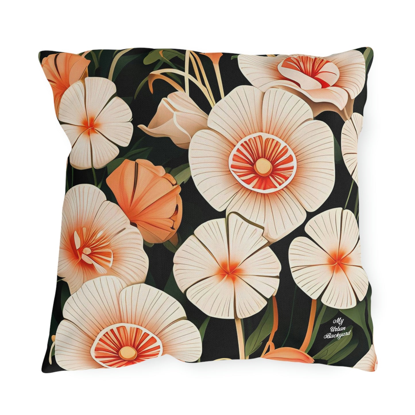 Art Deco Flowers, Versatile Throw Pillow - Home or Office Decor