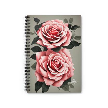 Pink Rose Flowers, Spiral Notebook Journal - Write in Style