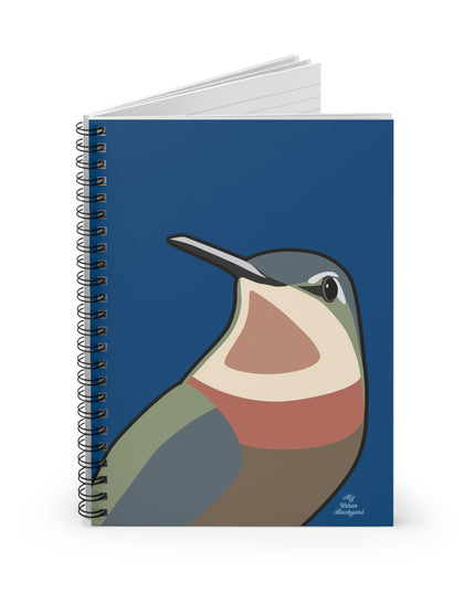 Hummingbird on Classic Blue, Spiral Notebook Journal - Write in Style