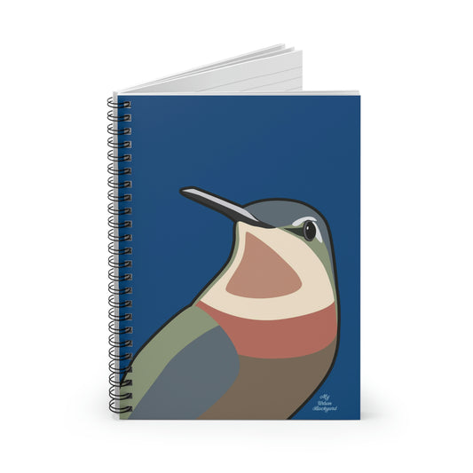 Hummingbird on Classic Blue, Spiral Notebook Journal - Write in Style