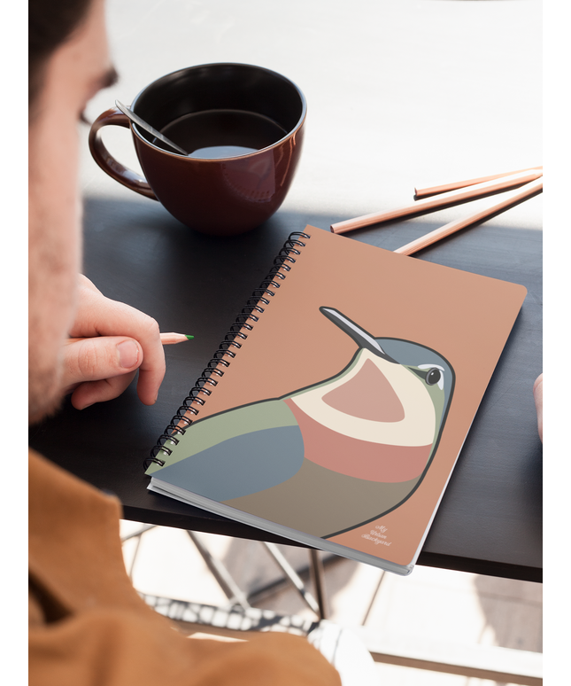 Hummingbird on Terra Cotta, Spiral Notebook Journal - Write in Style