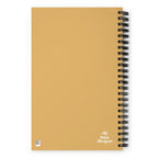 White Cat and Flowers, Spiral Notebook Writing Journal, 140 DOTTED pages